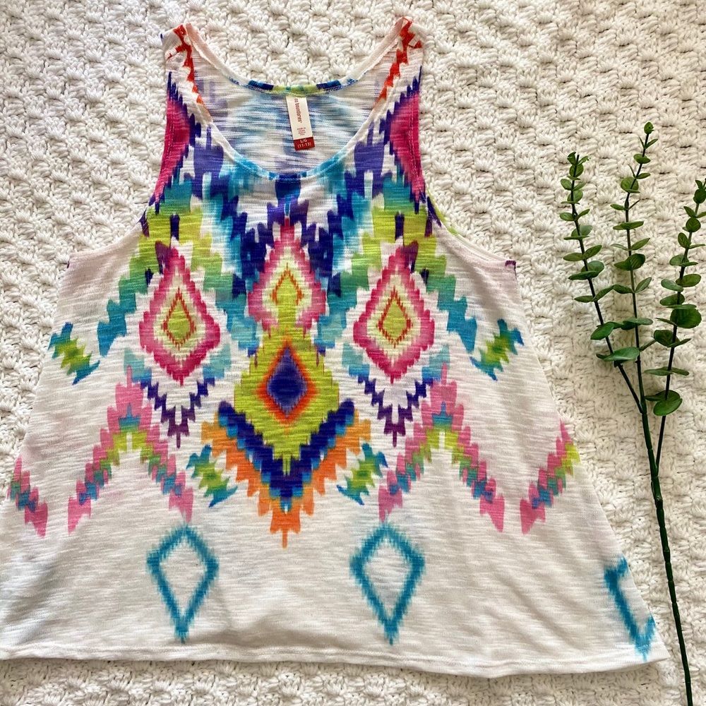 3 for $25! No Boundaries Aztec flowy tank